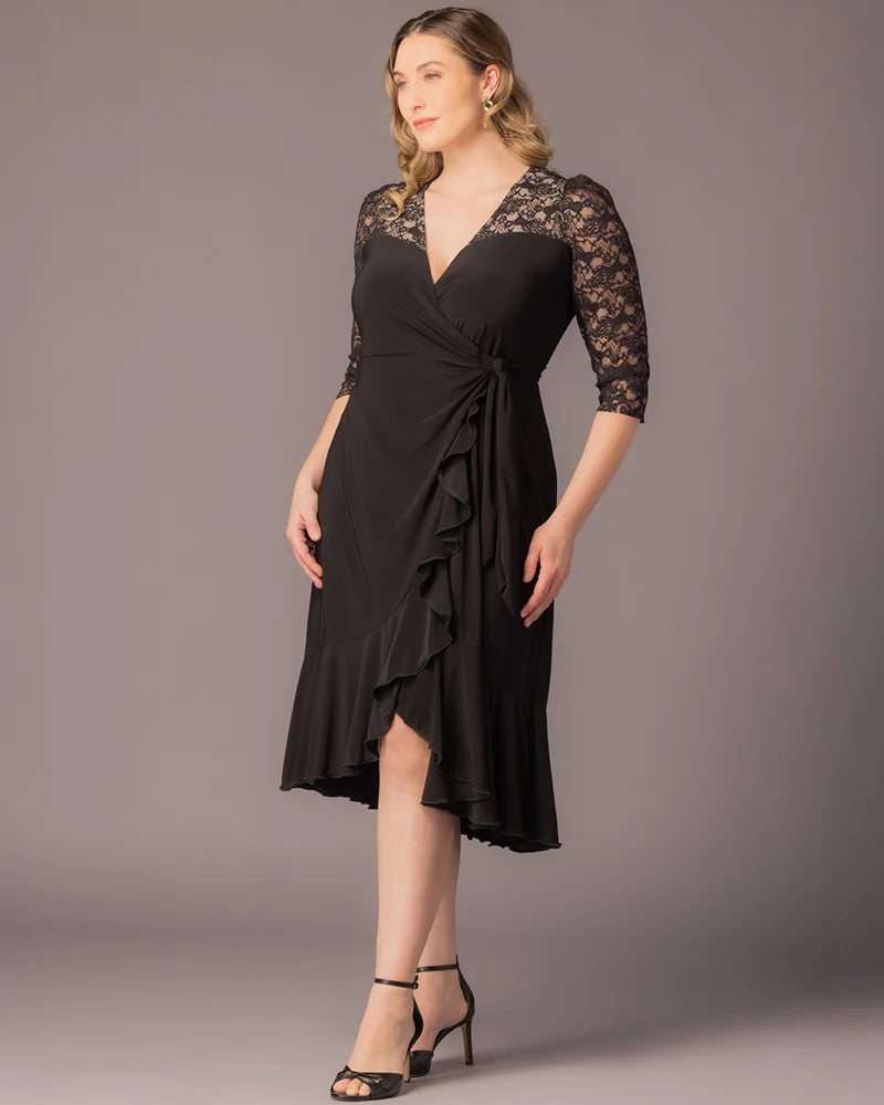 Lavish Lace Wrap Dress