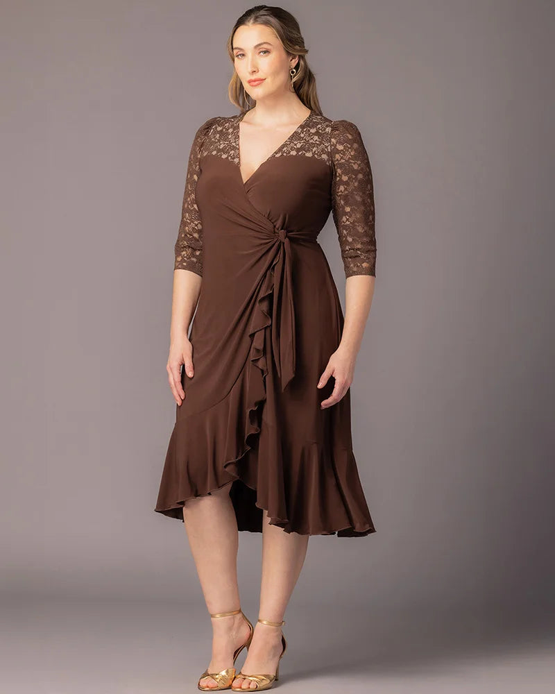 Lavish Lace Wrap Dress