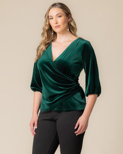 Tops Odette Velvet Faux Wrap Top