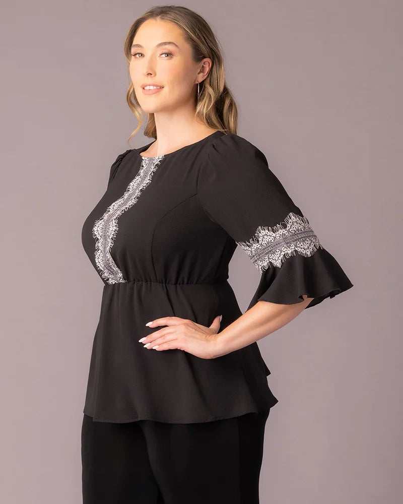 Tops Chateau Lace Trim Top
