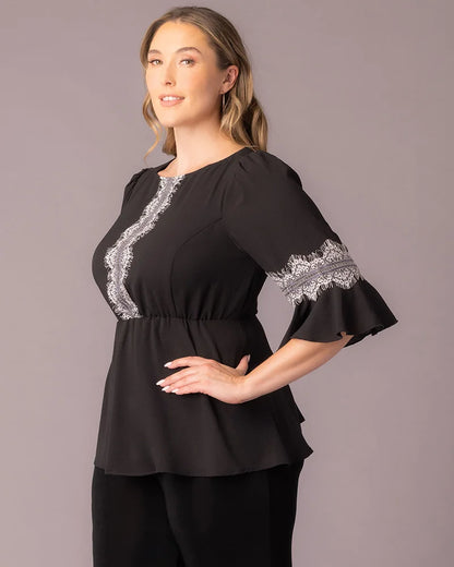 Tops Chateau Lace Trim Top