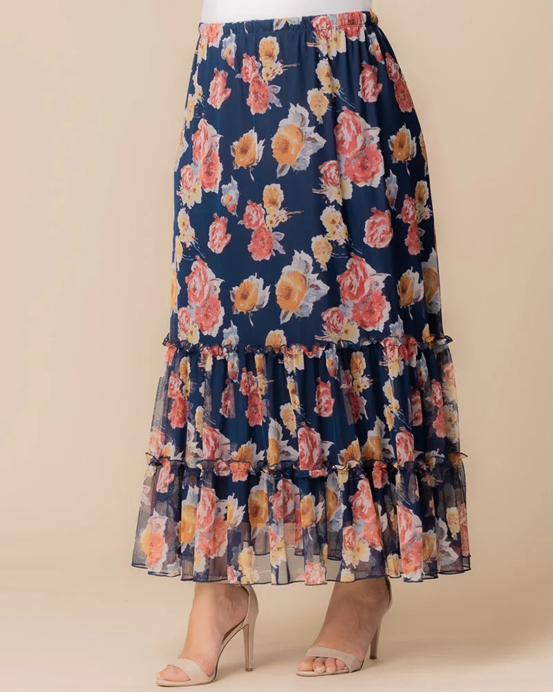Skirts Isla Tiered Mesh Maxi Skirt