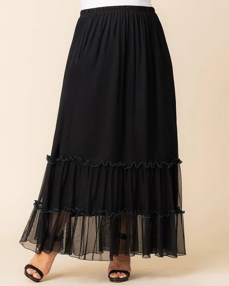 Skirts Isla Tiered Mesh Maxi Skirt
