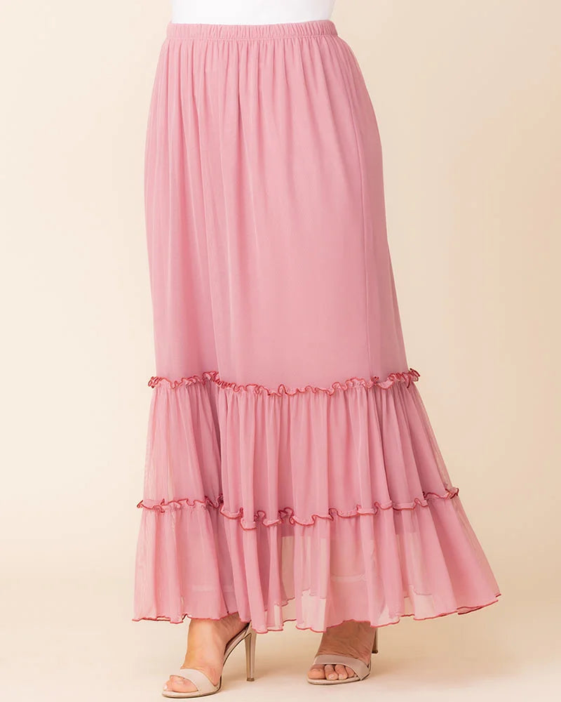 Skirts Isla Tiered Mesh Maxi Skirt