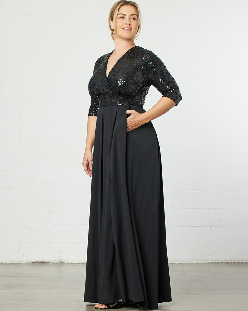 Dresses Paris Pleated Sequin Gown