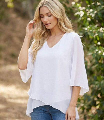 top Plus Size Bracelet Sleeve Asymmetric Top