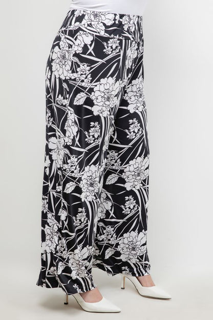 Pants Vikki Vi Jersey Noir Blossom Wide Leg Pant