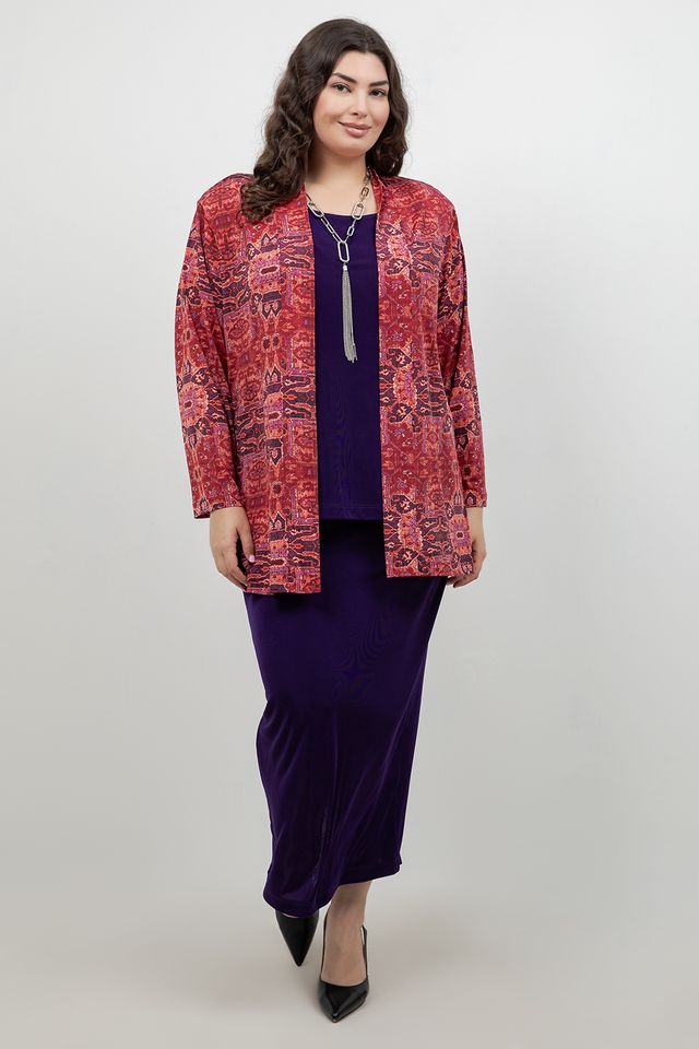 Vikki Vi Jersey Byzantine Spice Kimono Jacket