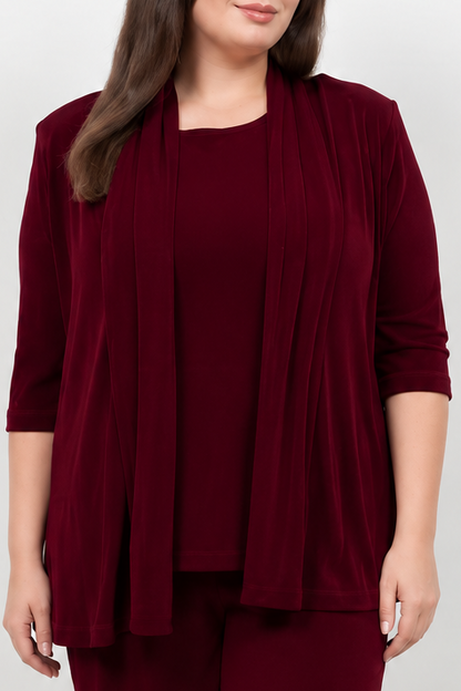 Vikki Vi Classic Shiraz 3/4 Sleeve Kimono Jacket