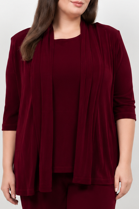 Vikki Vi Classic Shiraz 3/4 Sleeve Kimono Jacket