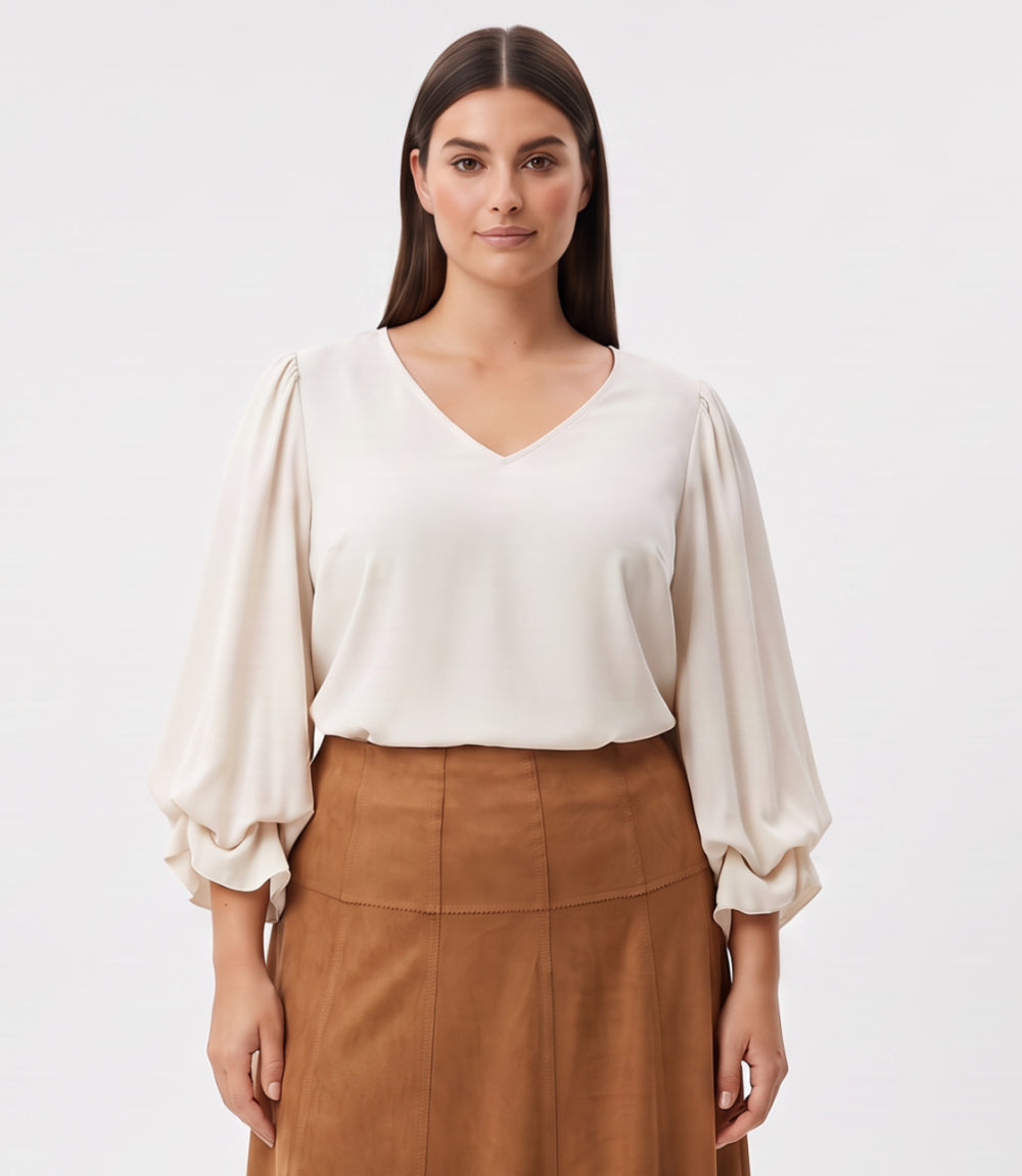 top Layered Sleeve Asymmetric Top