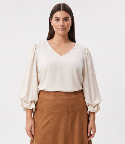 top Layered Sleeve Asymmetric Top