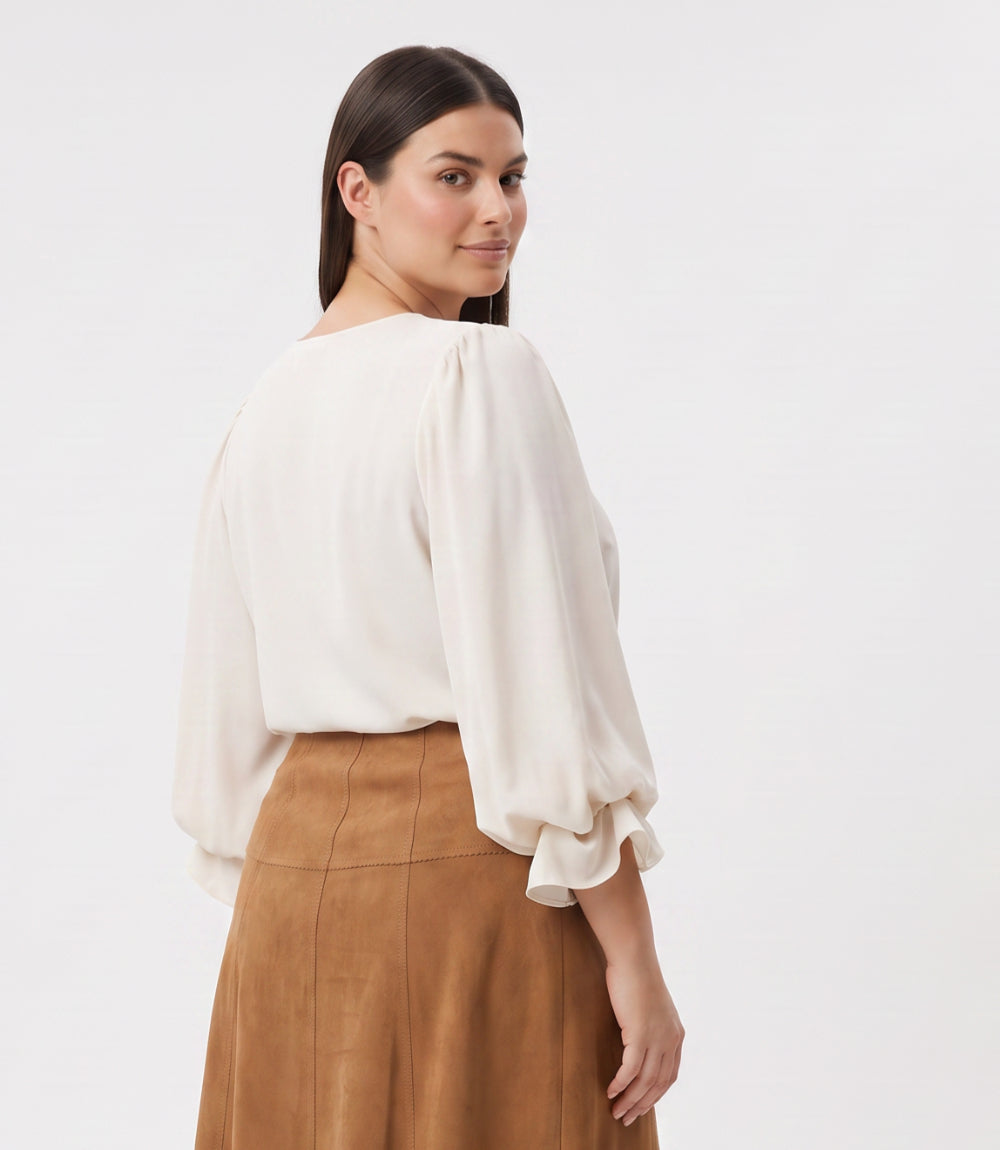 top Layered Sleeve Asymmetric Top