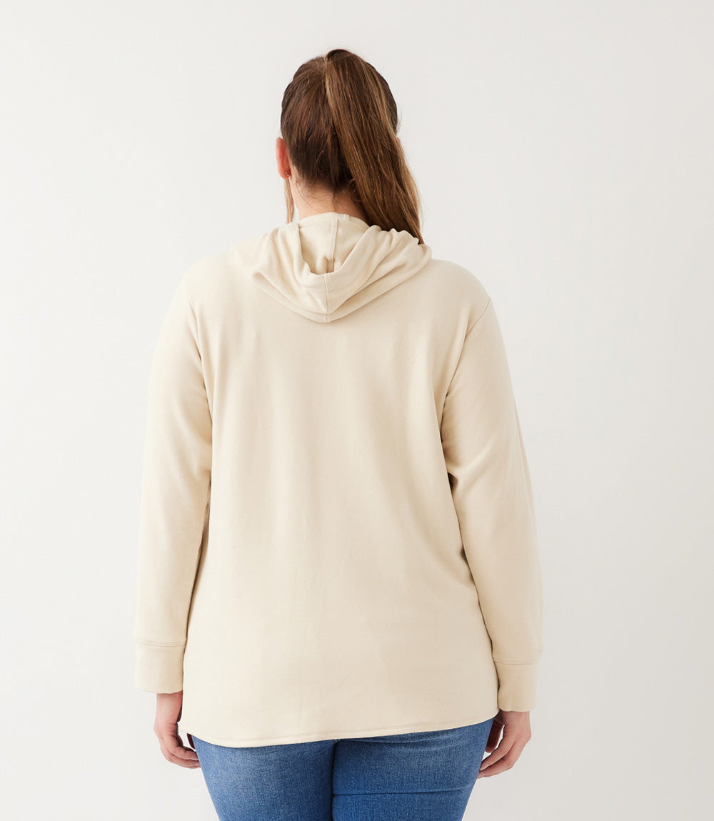 sweater Rhinestone Drawstring Crossover Sweatshirt