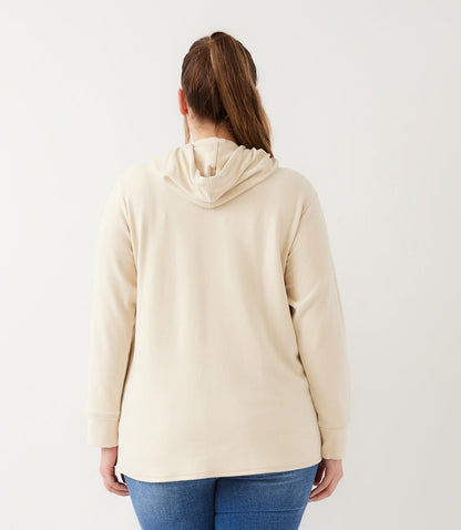 sweater Rhinestone Drawstring Crossover Sweatshirt