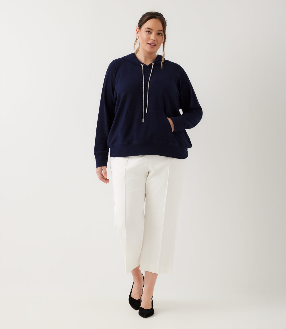 sweater Rhinestone Drawstring Hoodie Sweatshirt
