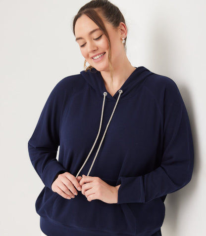 sweater Rhinestone Drawstring Hoodie Sweatshirt