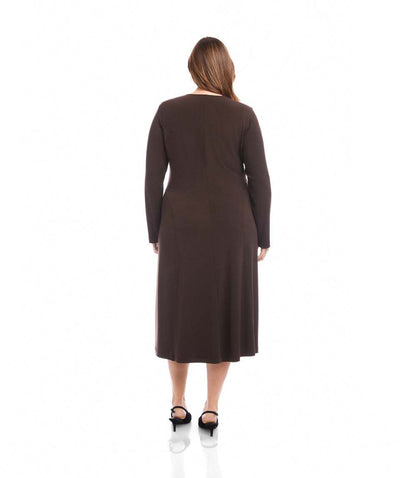 dress Plus Size Kate V-Neck Midi Travel Jersey Dress