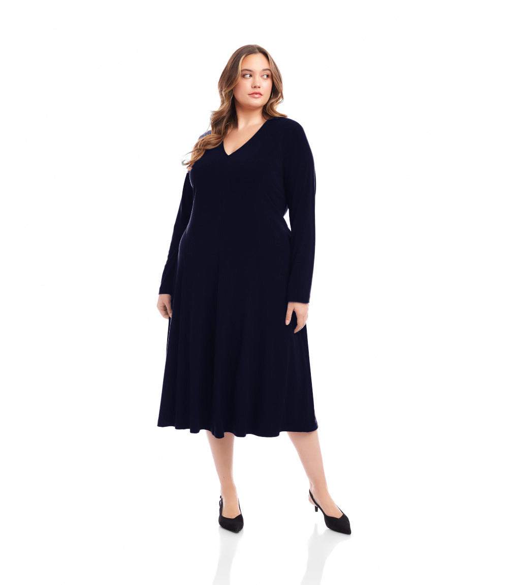 dress Kate V-Neck Midi Travel Jersey Dress