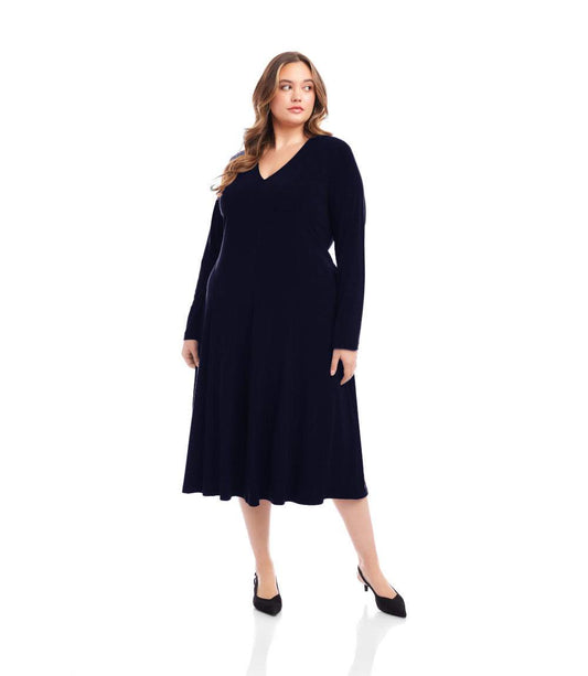 dress Kate V-Neck Midi Travel Jersey Dress