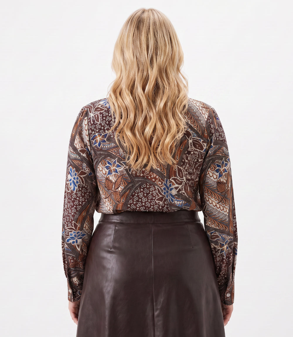 top Plus Size Long Sleeve Bow Top