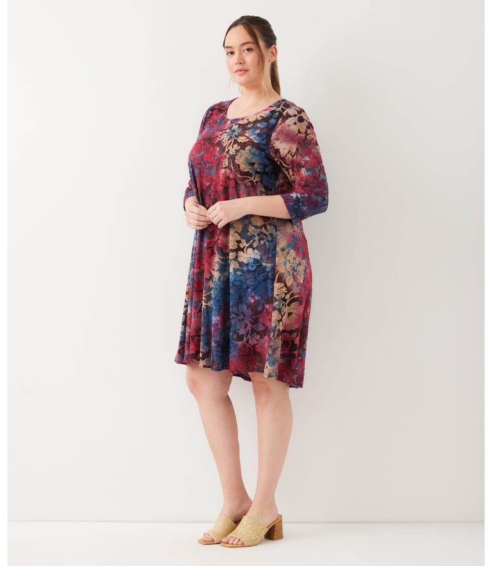 dress 3/4 Sleeve Tie-Dye Burnout Maggie Dress