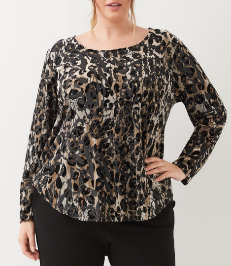 Karen Kane 3/4 Sleeve Animal Velvet Tunic