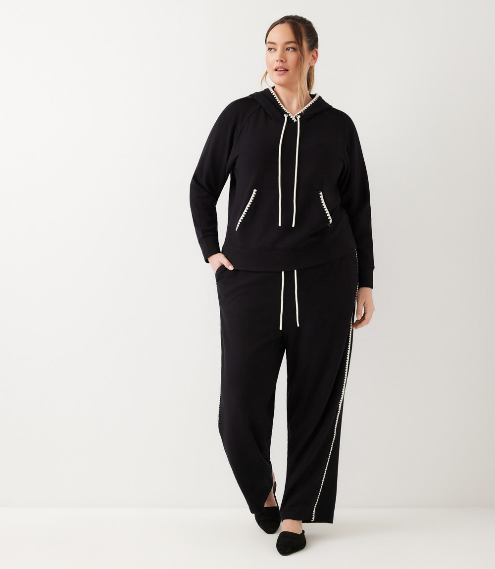 sweater Plus Size Edge Stitch Hoodie