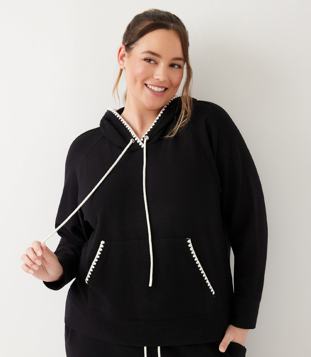 sweater Plus Size Edge Stitch Hoodie
