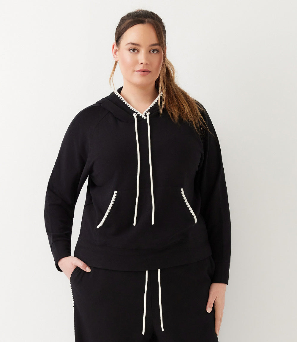 sweater Plus Size Edge Stitch Hoodie