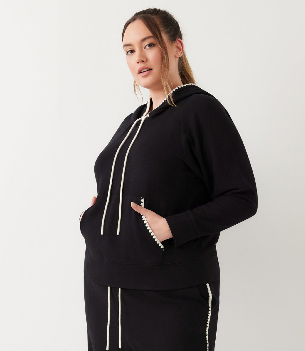 sweater Plus Size Edge Stitch Hoodie