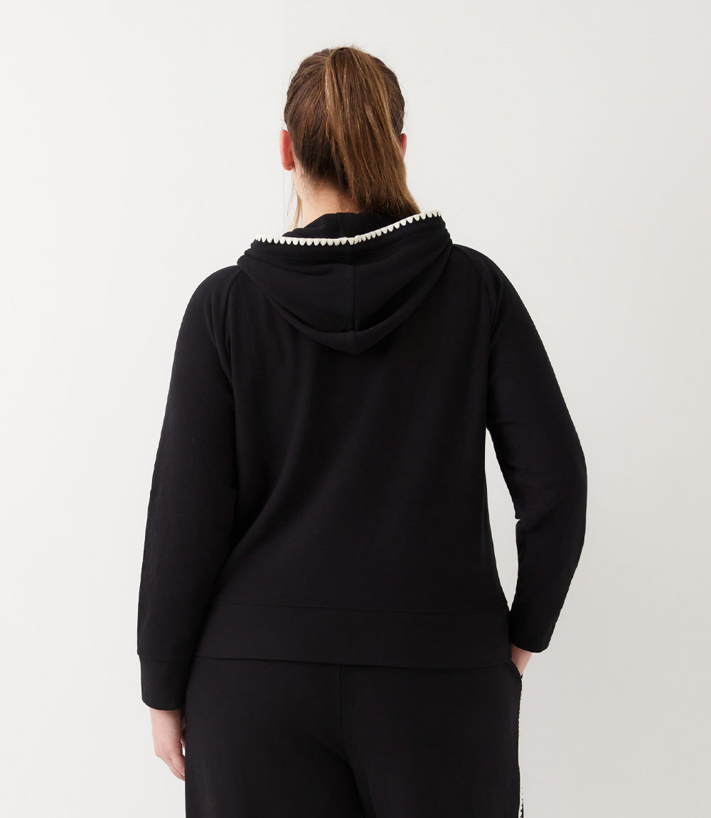 sweater Plus Size Edge Stitch Hoodie