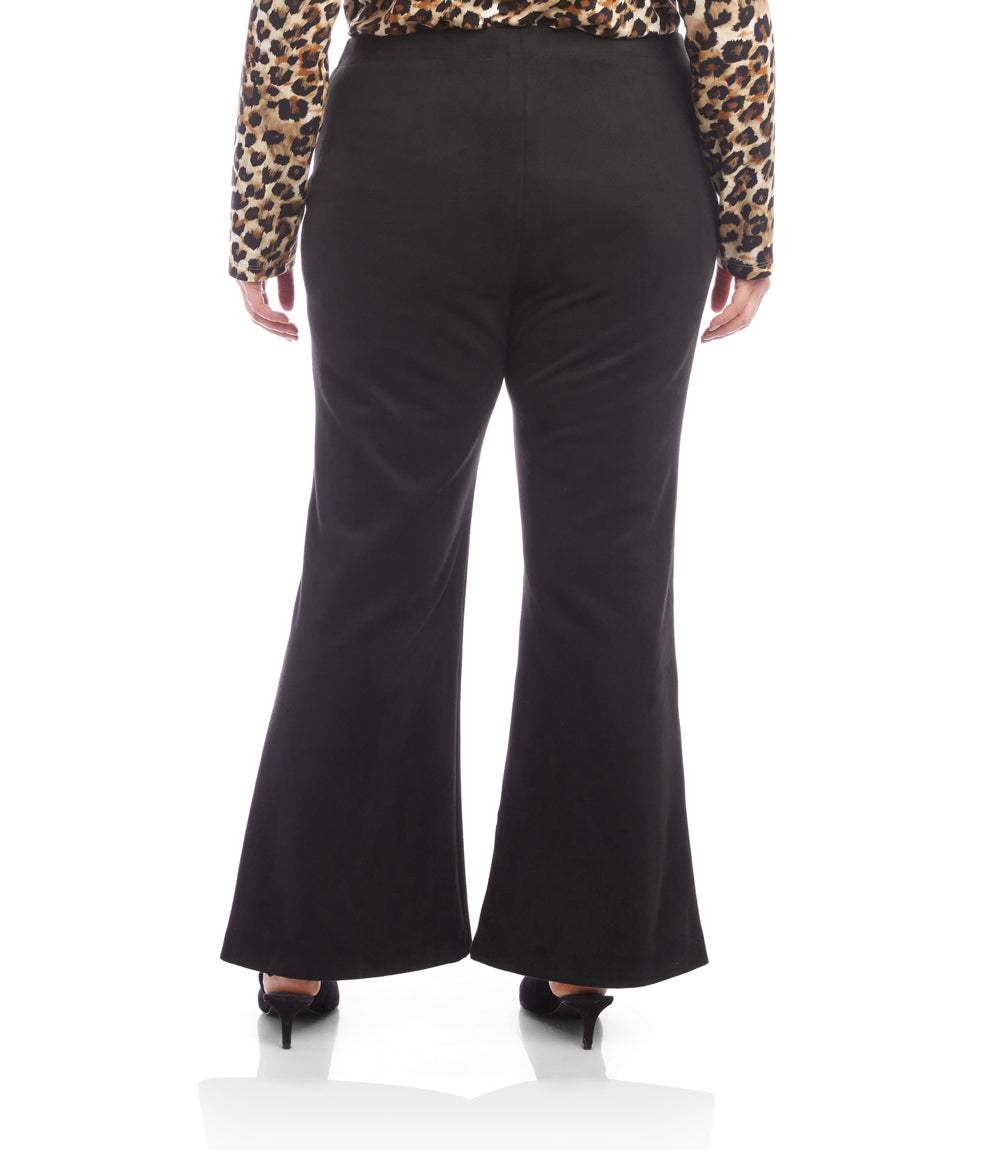 bottom Plus Size Faux Suede Front Slit Pants
