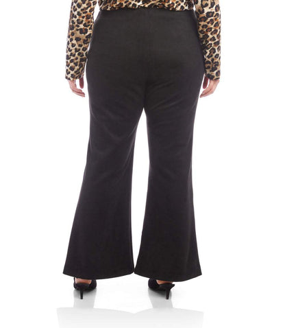 bottom Plus Size Faux Suede Front Slit Pants