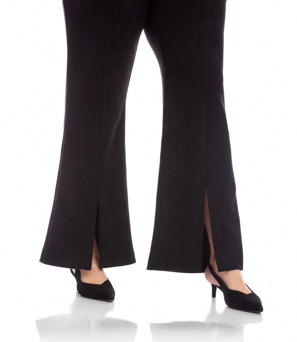 bottom Plus Size Faux Suede Front Slit Pants
