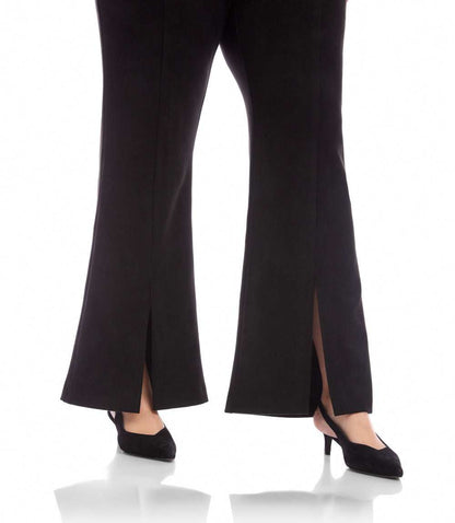 bottom Plus Size Faux Suede Front Slit Pants