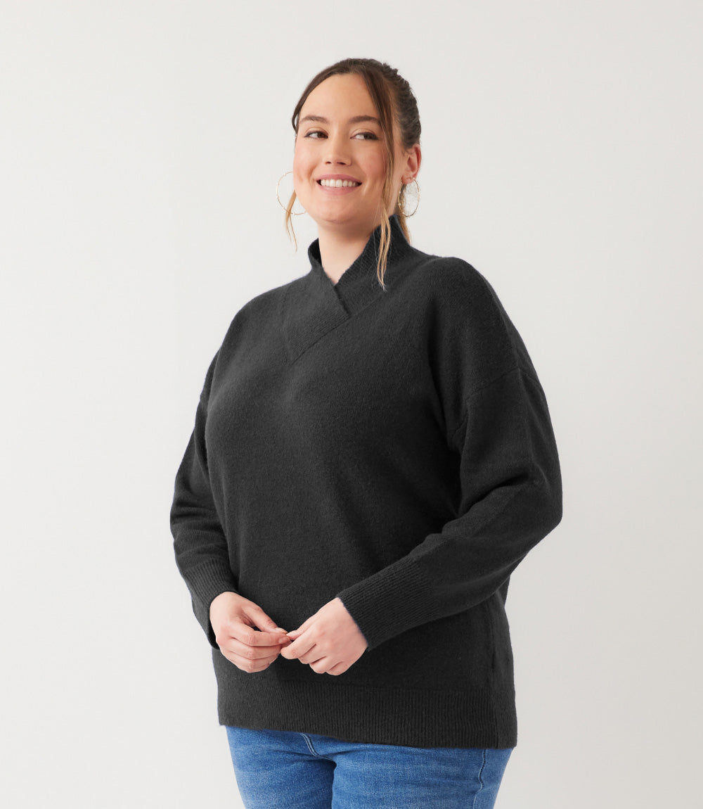 sweater Plus Size Shawl Collar Sweater