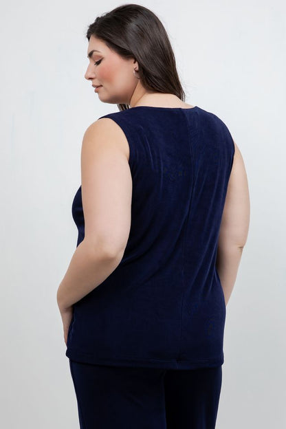 Tops Vikki Vi Classic Navy Tank