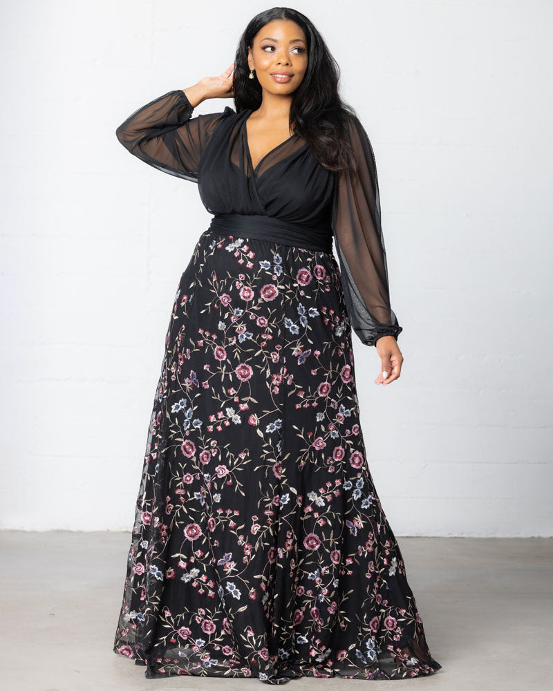 Dresses Isabella Embroidered Mesh Gown