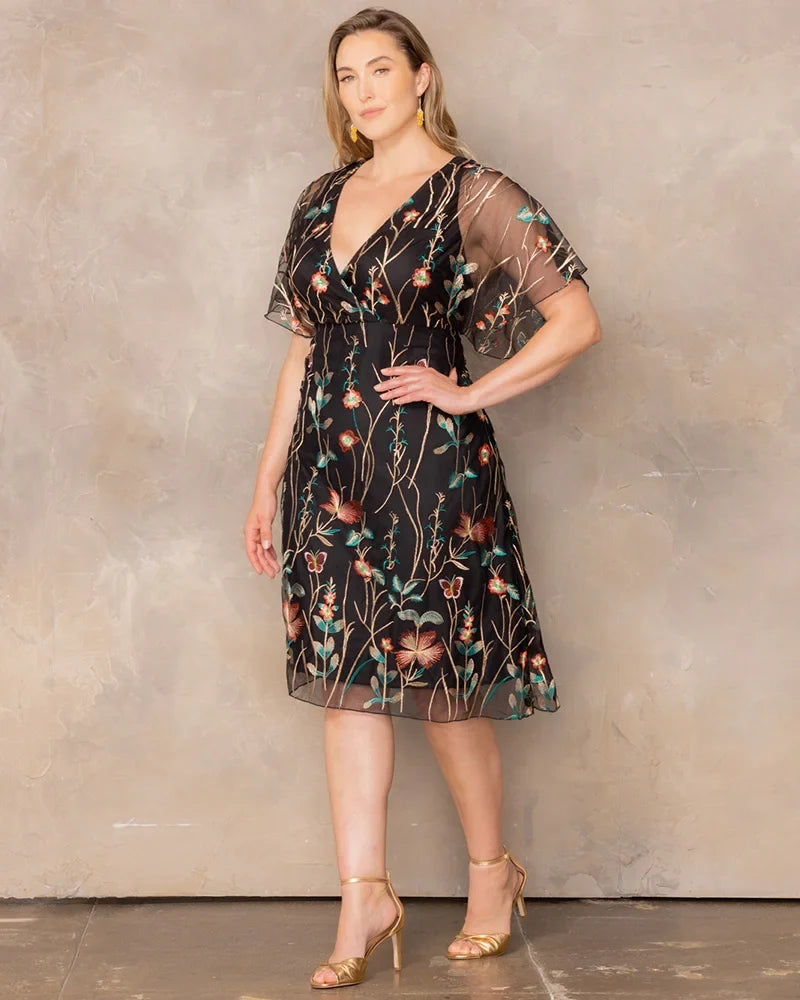 Dresses Sonnet Embroidered Midi Cocktail Dress