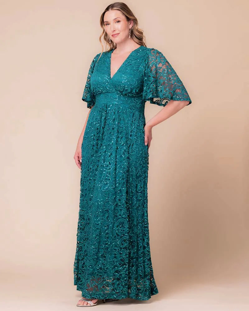 Dresses Luminous Sequin Lace Long Gown