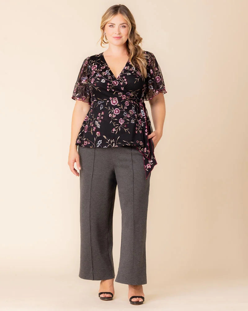 Tops Rosalie Embroidered Wrap Top