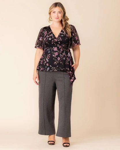 Tops Rosalie Embroidered Wrap Top