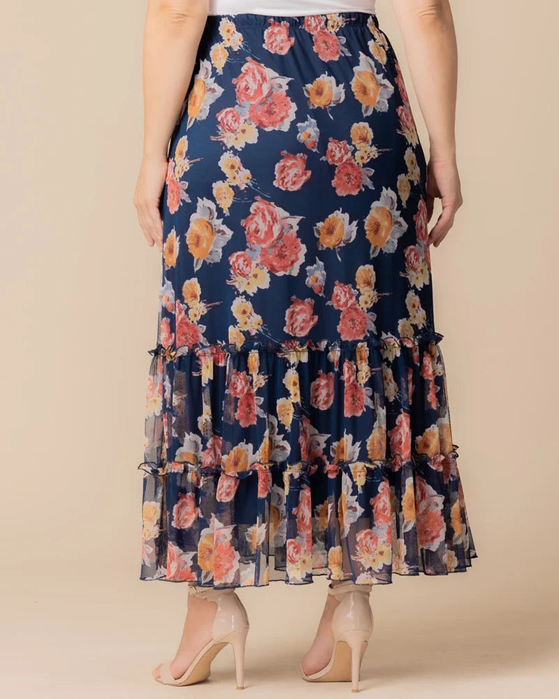 Skirts Isla Tiered Mesh Maxi Skirt