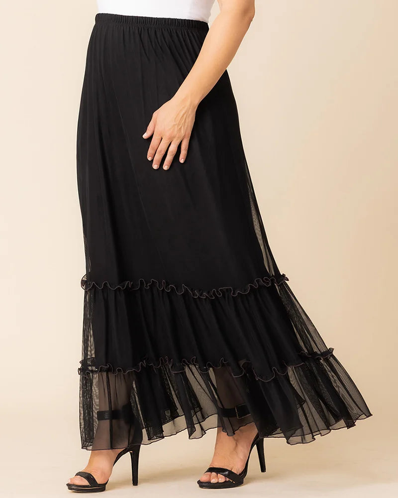 Skirts Isla Tiered Mesh Maxi Skirt