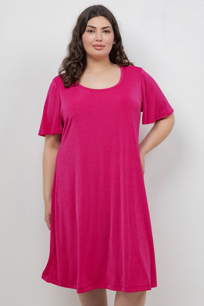 Dresses Vikki Vi Silky Classic Magenta T-Shirt Dress