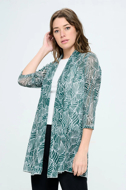 Jackets Mesh Dark Green Leaf Jacket