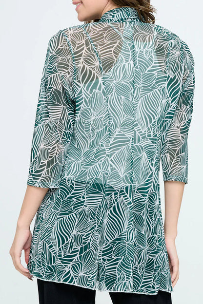 Jackets Mesh Dark Green Leaf Jacket