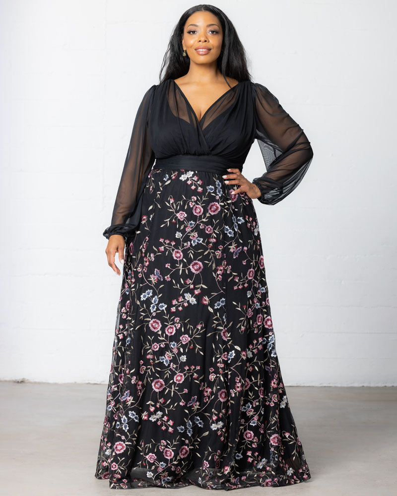 Dresses Isabella Embroidered Mesh Gown