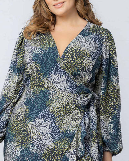 Julia Long Sleeve Wrap Dress